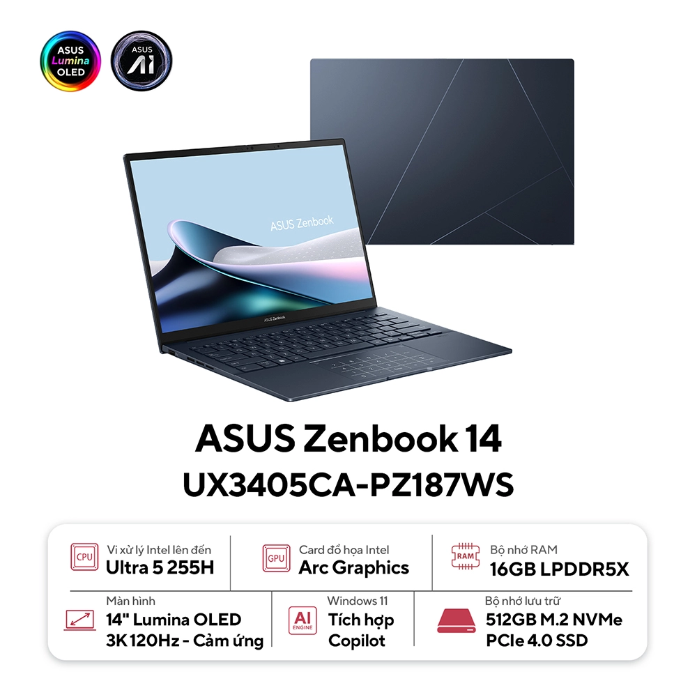 Laptop ASUS Zenbook 14 UX3405CA-PZ187WS