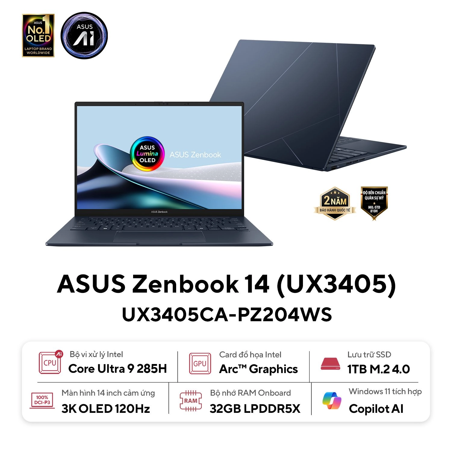 Laptop ASUS Zenbook UX3405CA-PZ204WS