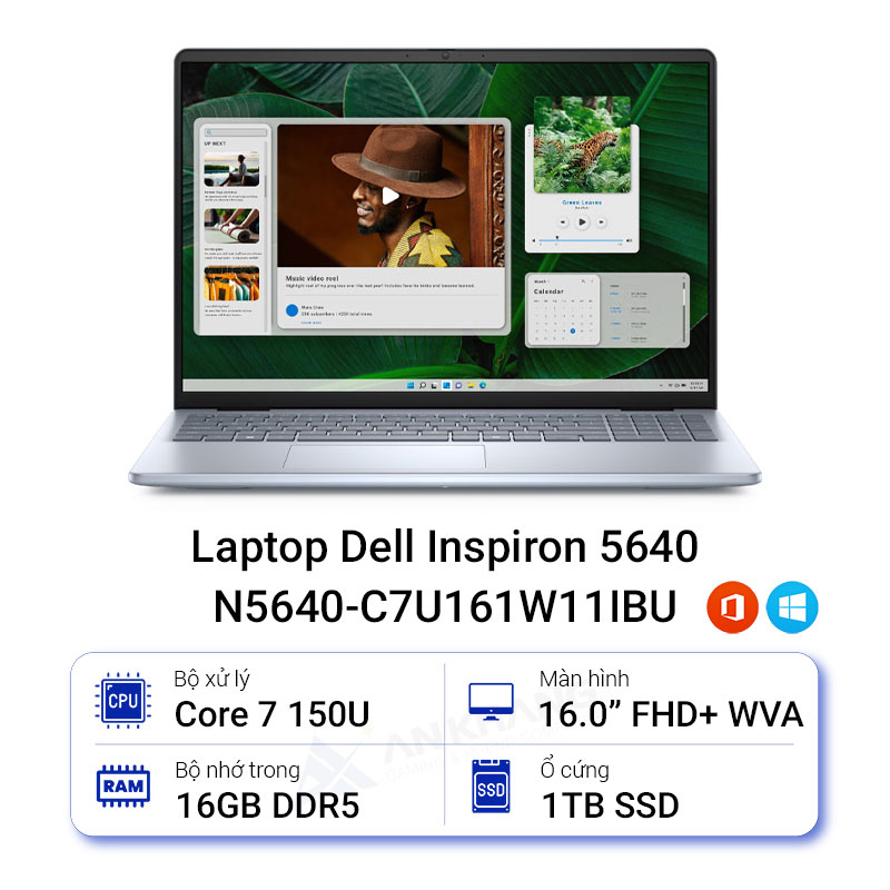 Laptop DELL Inspiron 16 5640 C7U161W11IBU IceBlue