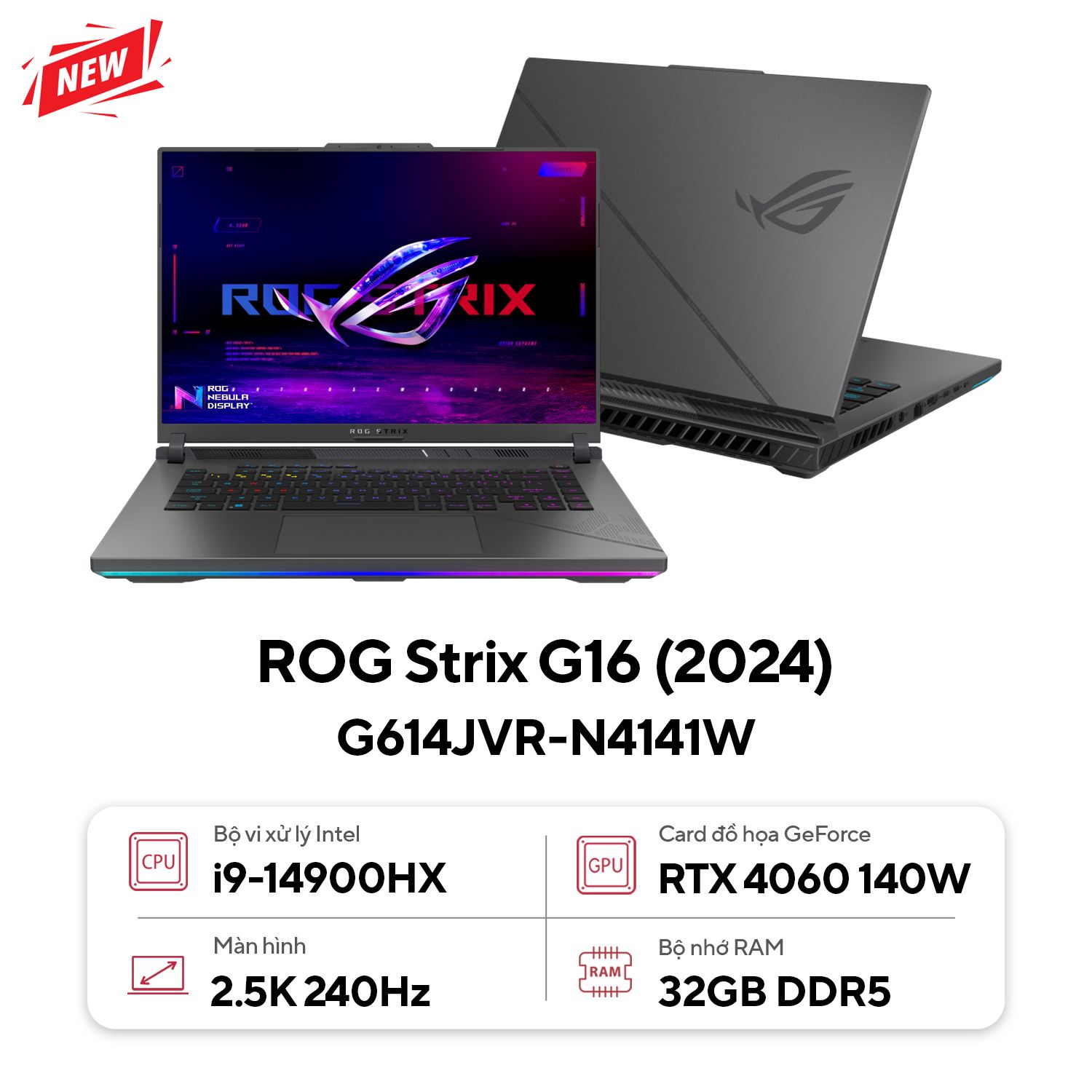 Laptop Gaming ASUS ROG Strix G16 G614JVR-N4141W