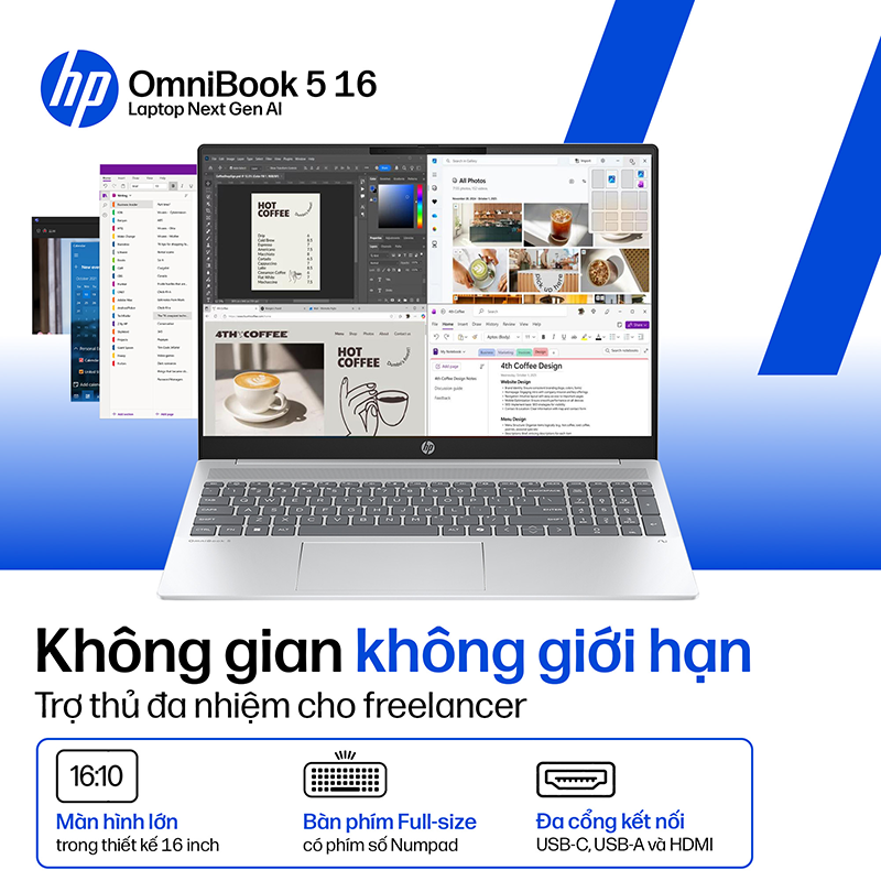 Laptop HP OmniBook 5 AI 16-af1048TU BZ7Q9PA /Ultra 5-225U/16GD5/512GSSD/16/IPS/300n/W11SL/LEDKB
