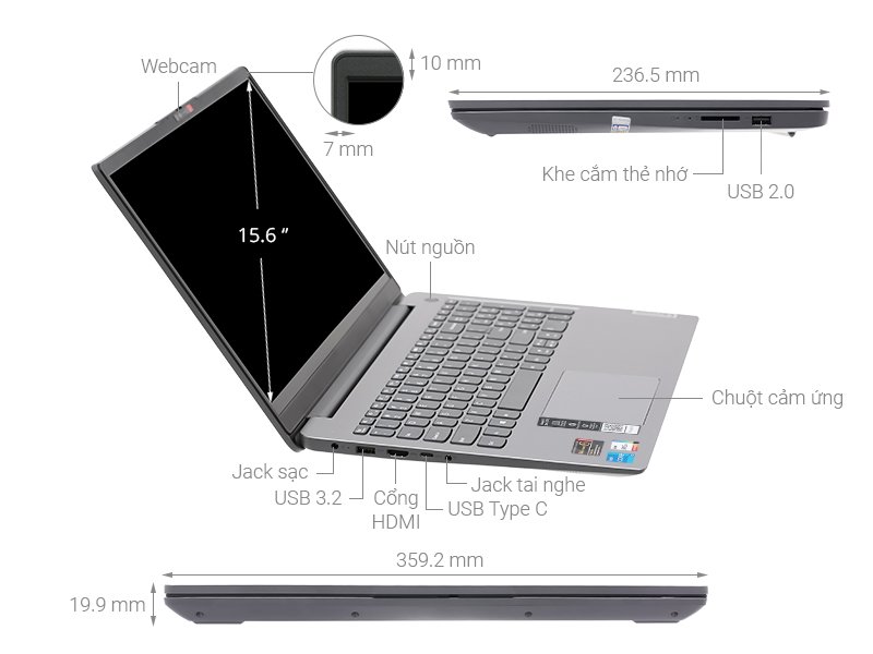 Laptop Lenovo Ideapad 3 15ITL6 82H803RSVN