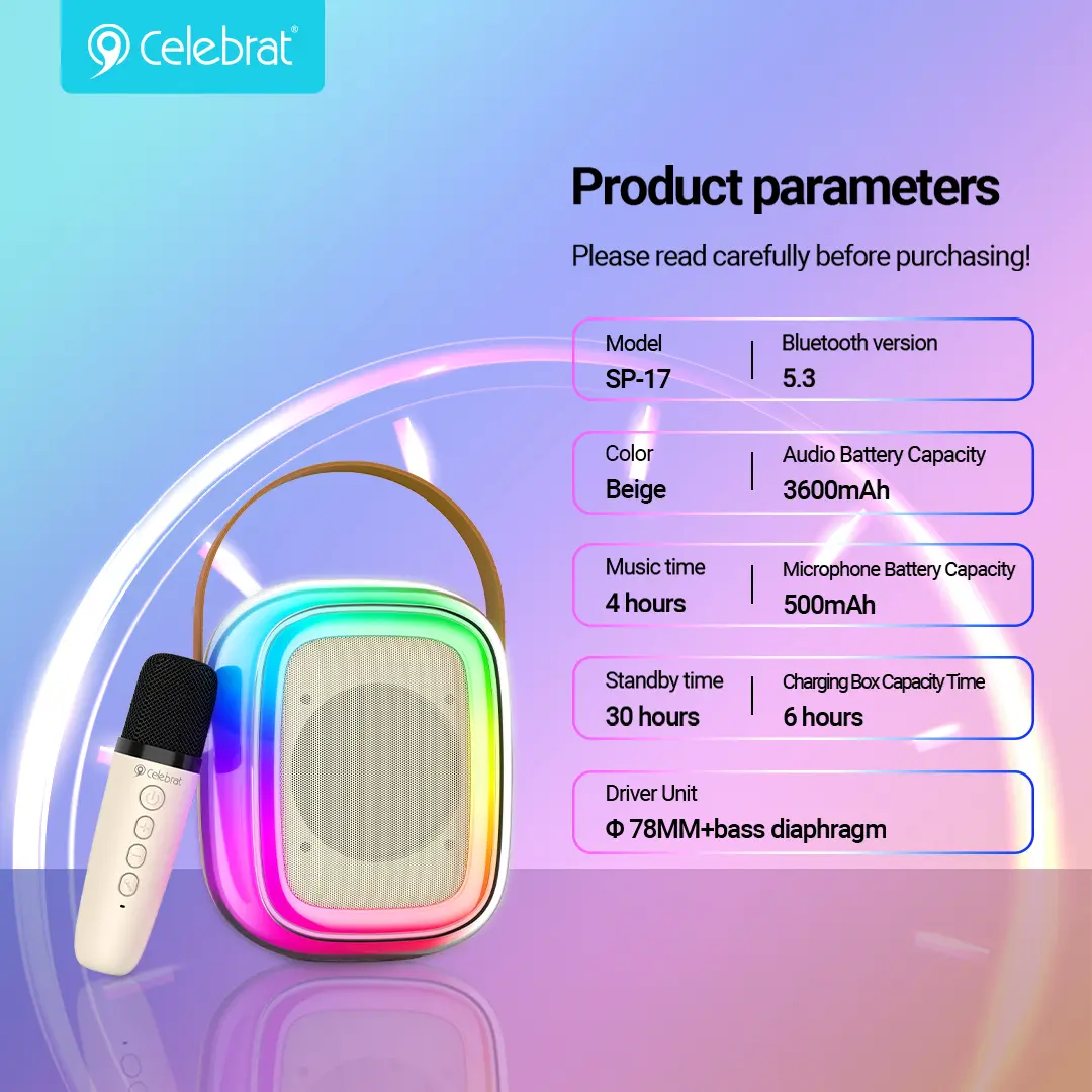 Loa Bluetooth Celebrat Wireless Combo Speaker Microphone SP-17 SP-17