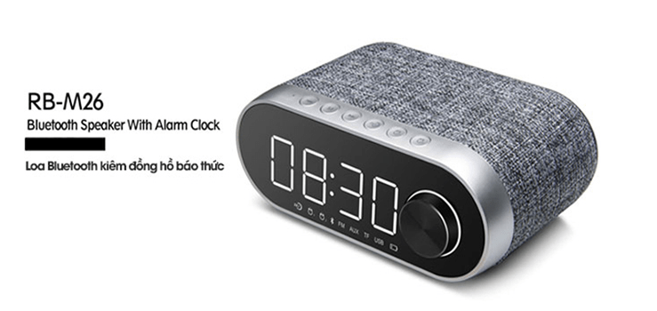 Loa Bluetooth kiêm đồng hồ báo thức Remax RB-M26