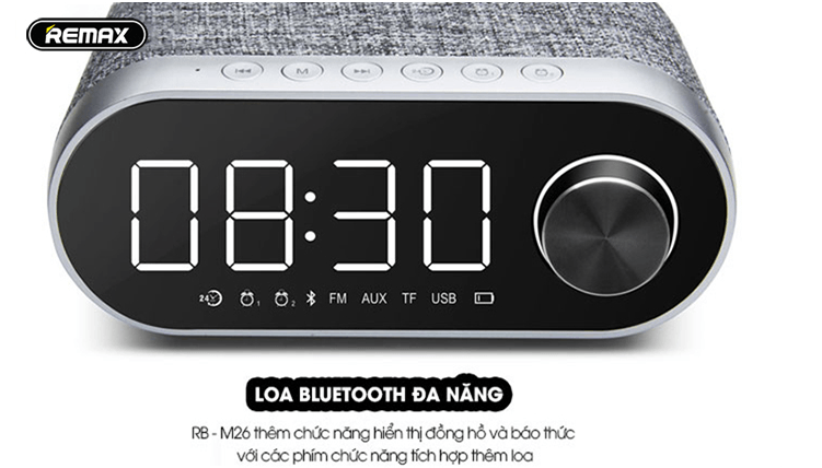 Loa Bluetooth kiêm đồng hồ báo thức Remax RB-M26