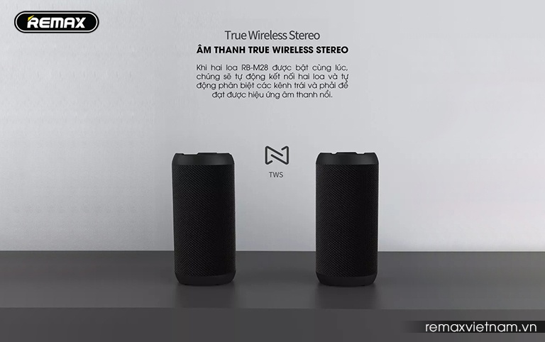 Loa Bluetooth Remax chống nước Waterproof Wireless Speaker RB-M28 Black