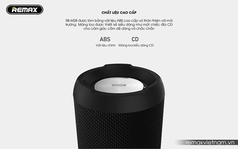 Loa Bluetooth Remax chống nước Waterproof Wireless Speaker RB-M28 Black