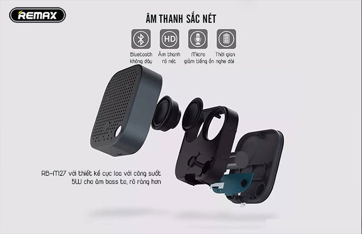 Loa Bluetooth Remax RB-M27 Xanh