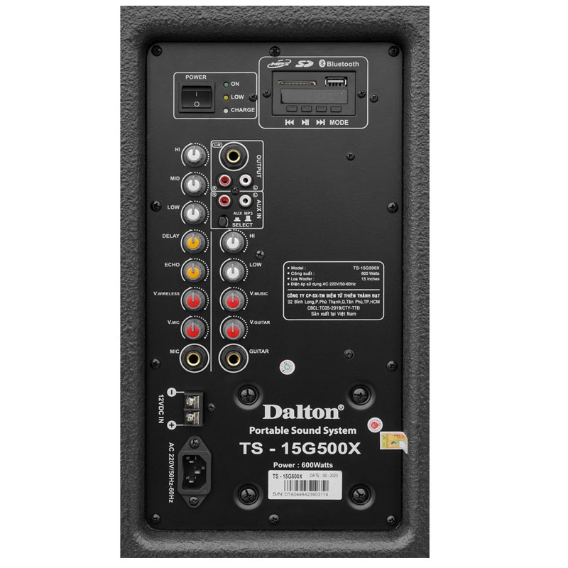Loa điện Dalton TS-15G500X (Kèm 2 mi) 600W Bass 50cm 15''