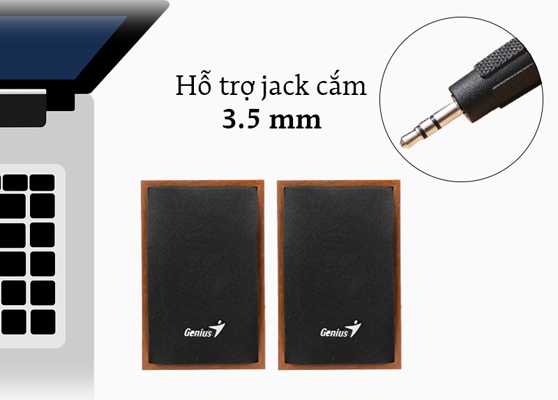 Loa gỗ cổng USB Genius SP-HF180 vân gỗ