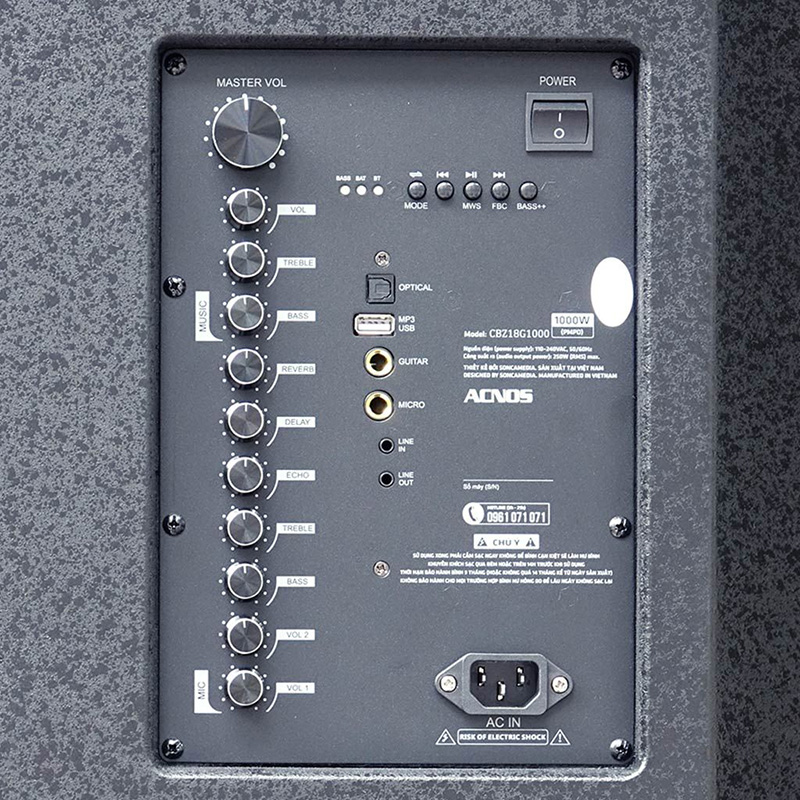 Loa kéo Acnos CB51NEO 1000W Bass50 (2 mic)