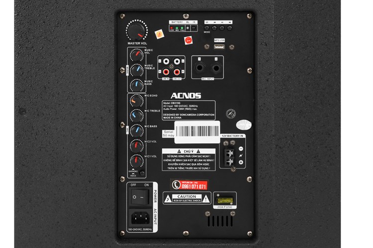Loa kéo Acnos CBX15G400 400W Bass40 (2mic)