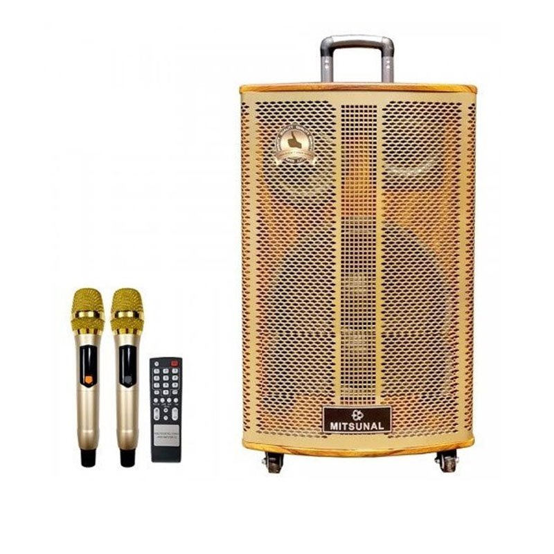 Loa kéo di động Mitsunal M62 620w Bass 30cm (kèm 2 micro không dây)