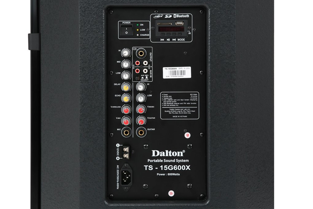 Loa kéo Karaoke Dalton TS-15G600X 600W