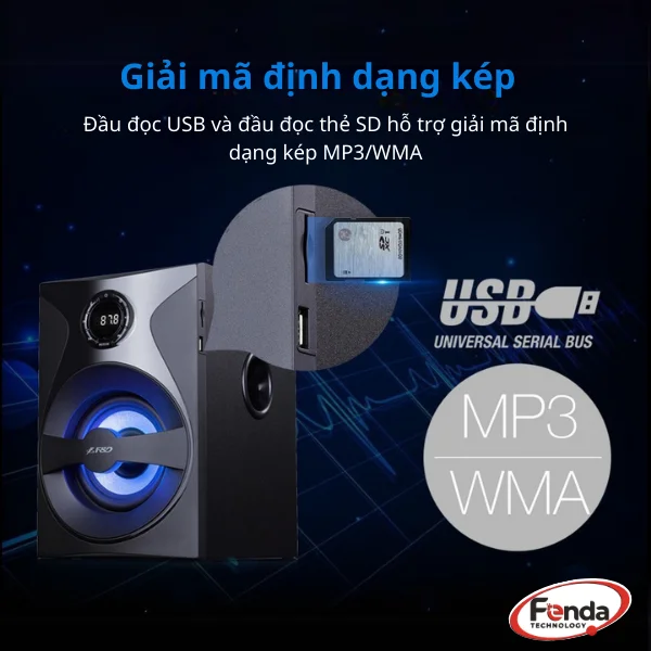 Loa máy tính Bluetooth Fenda F380X/2.1, có điều khiển