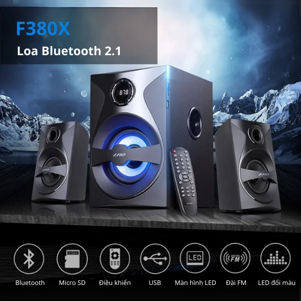 Loa máy tính Bluetooth Fenda F380X/2.1, có điều khiển
