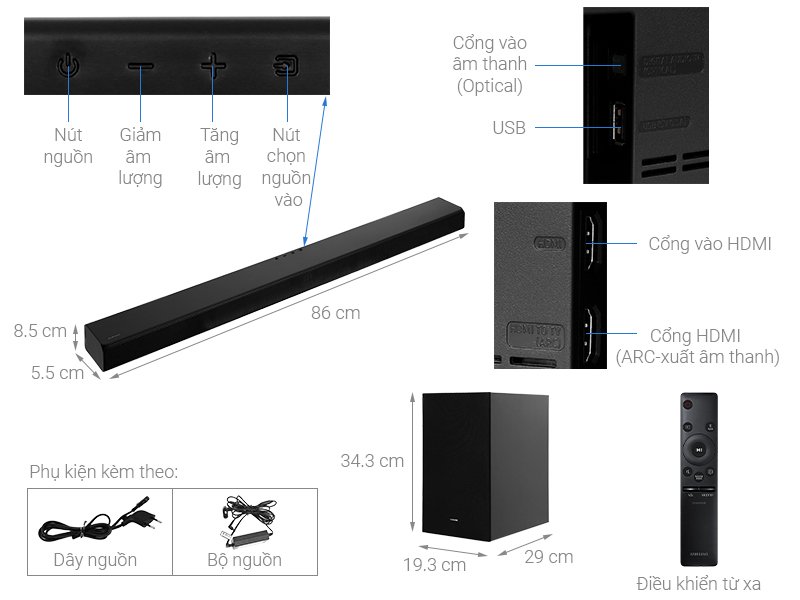Loa Soundbar Samsung HW-A550/XV