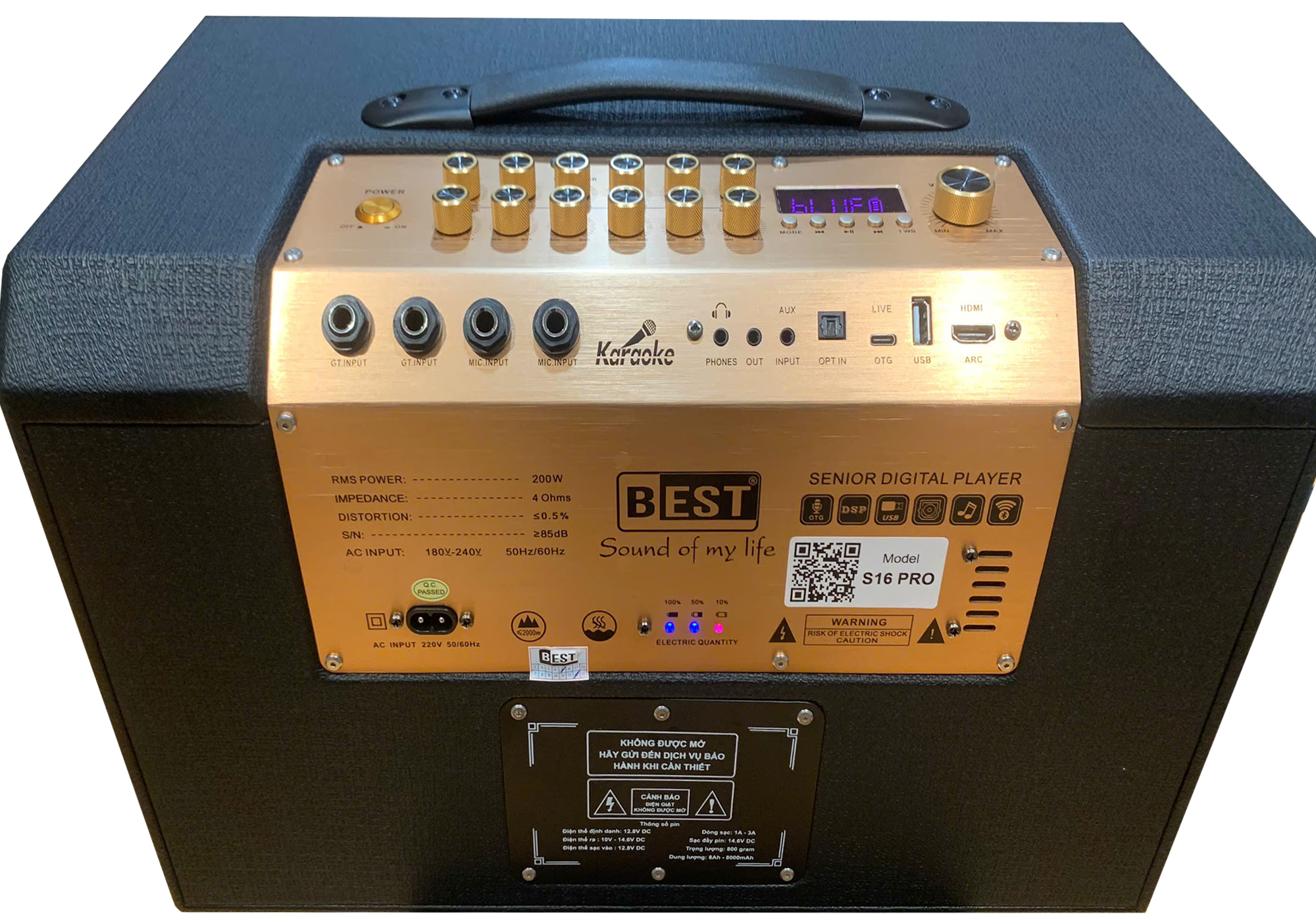 Loa xách tay Best S16 Pro 400W (2 mic)