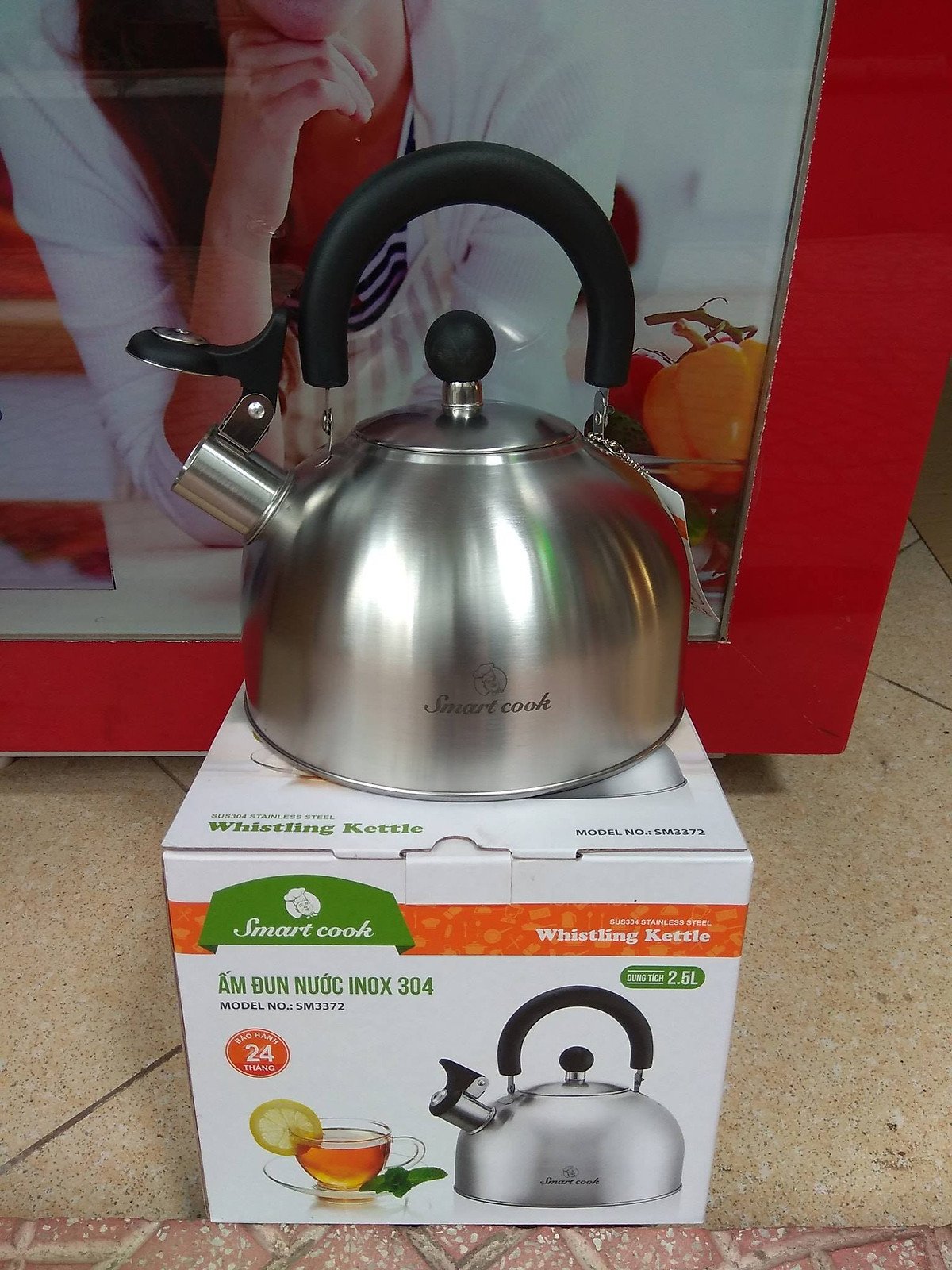 Ấm đun nước inox 2,5L Smartcook SM3374