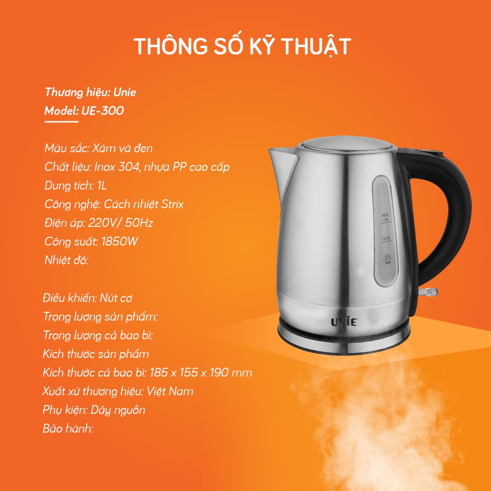 Ấm siêu tốc Unie 1L UE-300