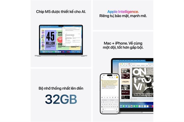 Macbook Air M5 13 MDHH4SA/A Sky Blue /Apple M5 chip with 10‑core CPU and 8‑core GPU, 16GB, 512GB SSD