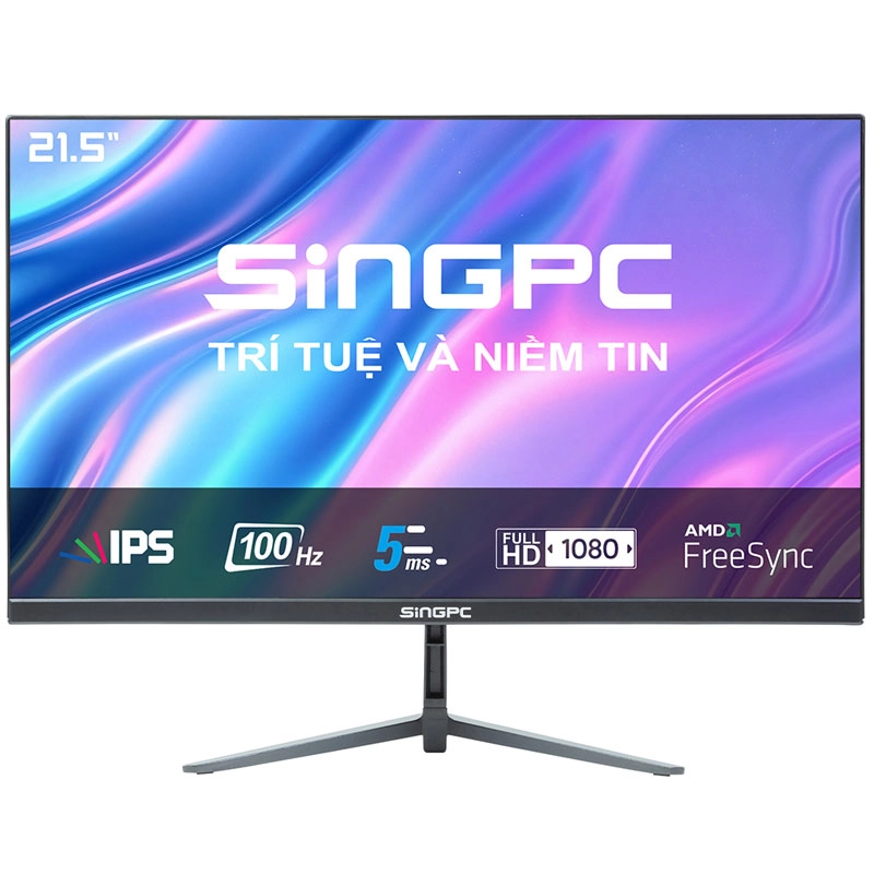 Màn hình LED SingPC Q22F100D-IPS((21.5 inch/ FHD/ IPS/ 100Hz/5ms/250 nits/HDMI+VGA+DP+Audio in + audio out/ Loa)_tràn viền