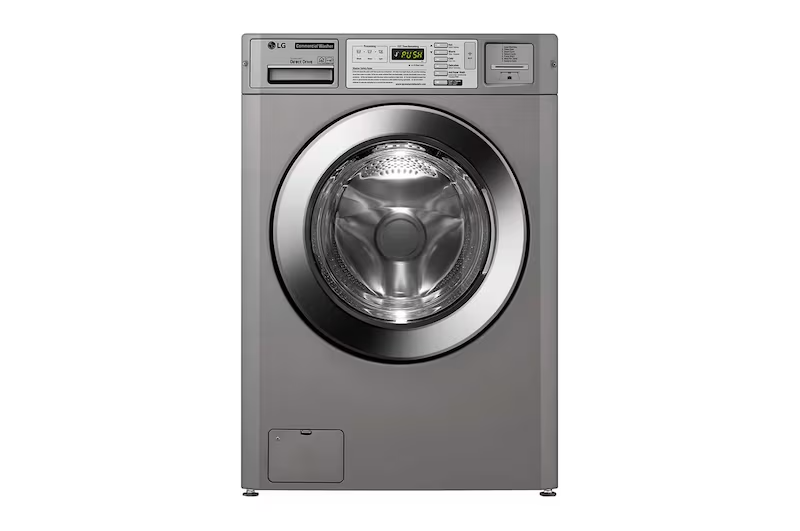 Máy giặt - sấy công nghiệp LG (13/10.2kg) loại xếp chồng quần áo cho tiệm giặt Coin type màu bạc sấy bằng điện CWG27.CDT27S