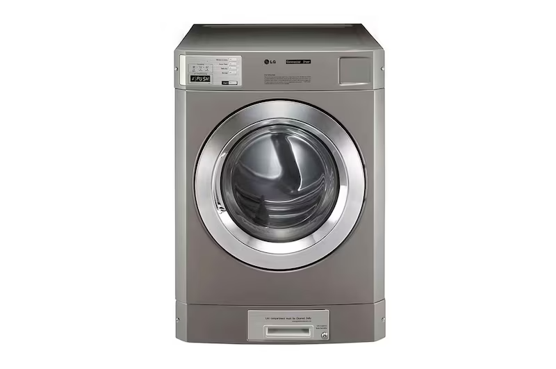 Máy giặt - sấy công nghiệp LG (17/13.6kg) loại xếp chồng quần áo cho tiệm giặt coin type màu bạc sấy bằng Gas CWT29MD.CDT29MU