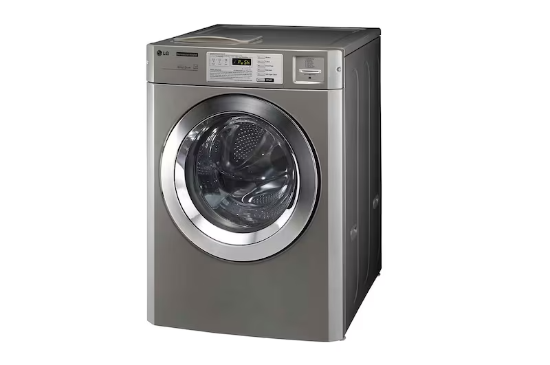 Máy giặt - sấy công nghiệp LG (17/13.6kg) loại xếp chồng quần áo cho tiệm giặt coin type màu bạc sấy bằng Gas CWT29MD.CDT29MU