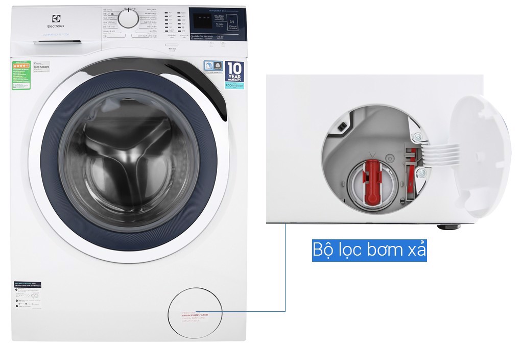 Máy giặt 10Kg Inverter Electrolux EWF1024BDWA