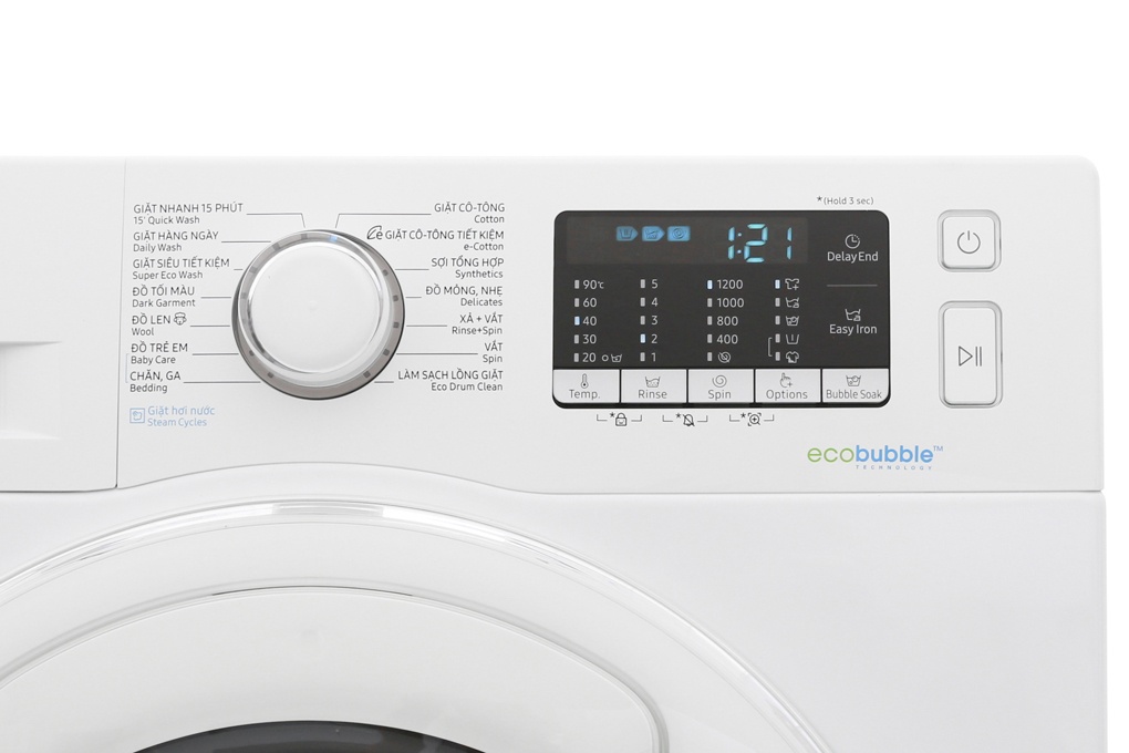 Máy giặt 7.5 Kg Samsung Addwash WW75K52E0WW/SV hơi nước