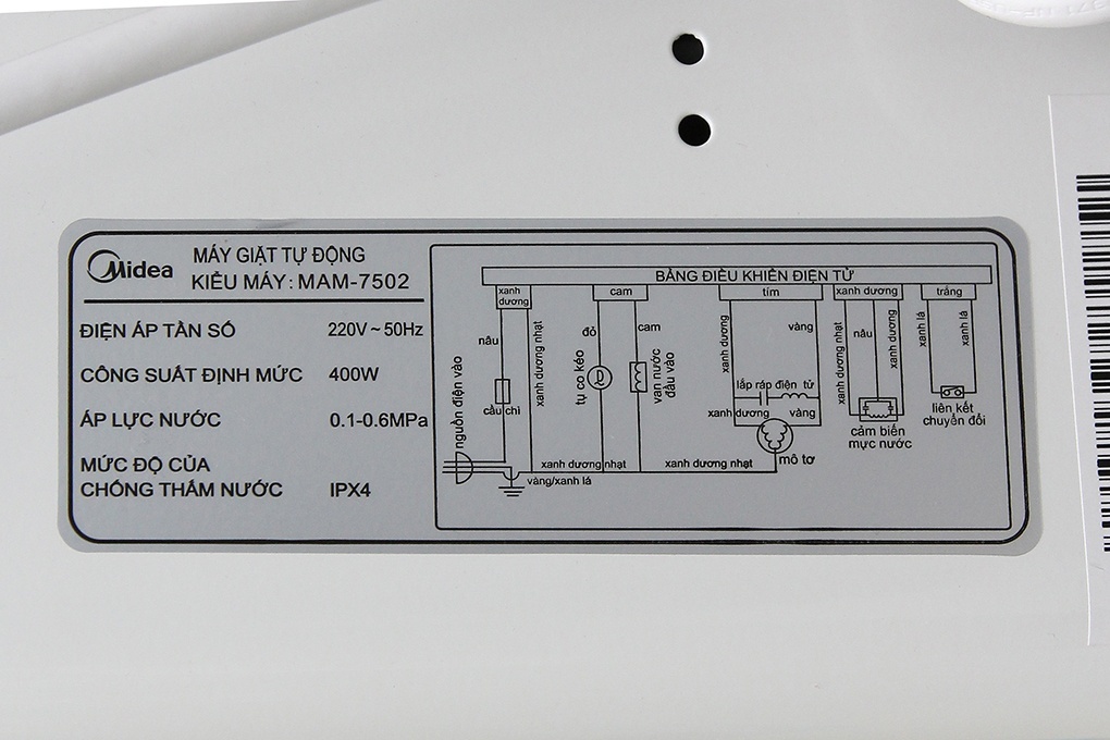 Máy giặt 7.5Kg Midea MAN-7507 lồng đứng