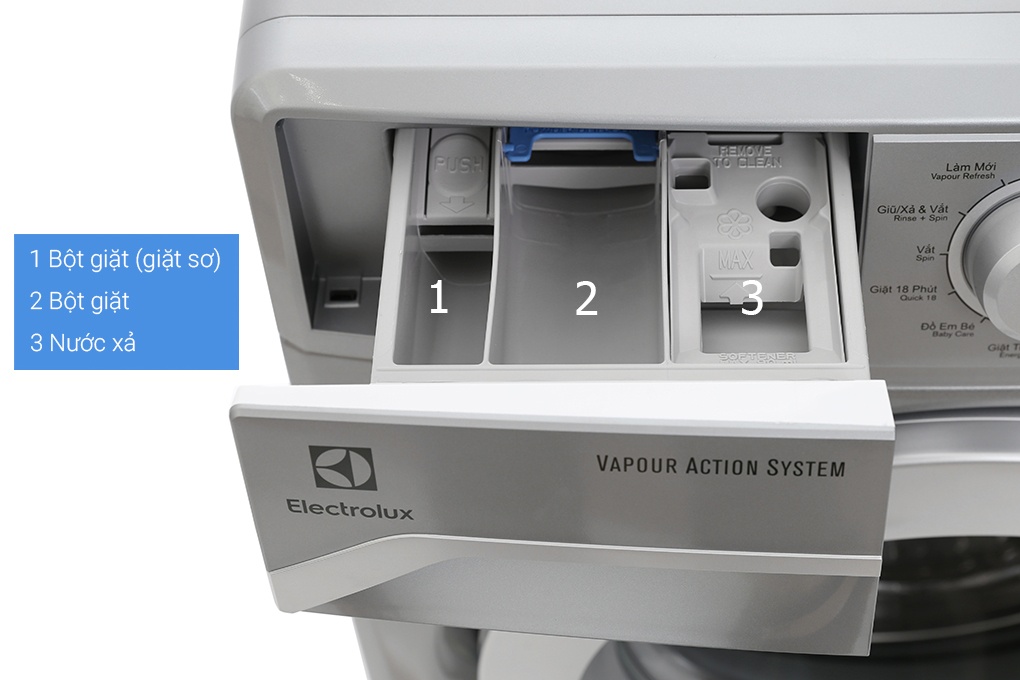 Máy giặt 8 Kg Electrolux EWF12853S Inverter (Xám bạc)