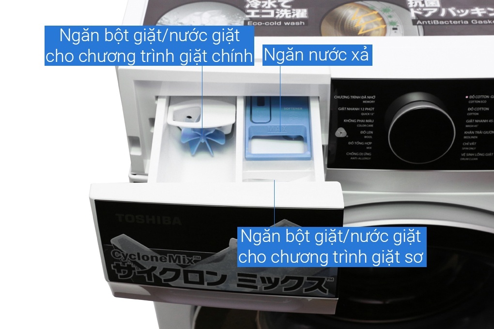 Máy giặt lồng ngang Toshiba Inverter 9.5Kg TW-BH105M4V