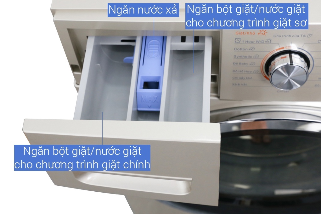 Máy giặt 9 kg Midea MFC90-D1401 Sấy 6kg Giặt nước nóng