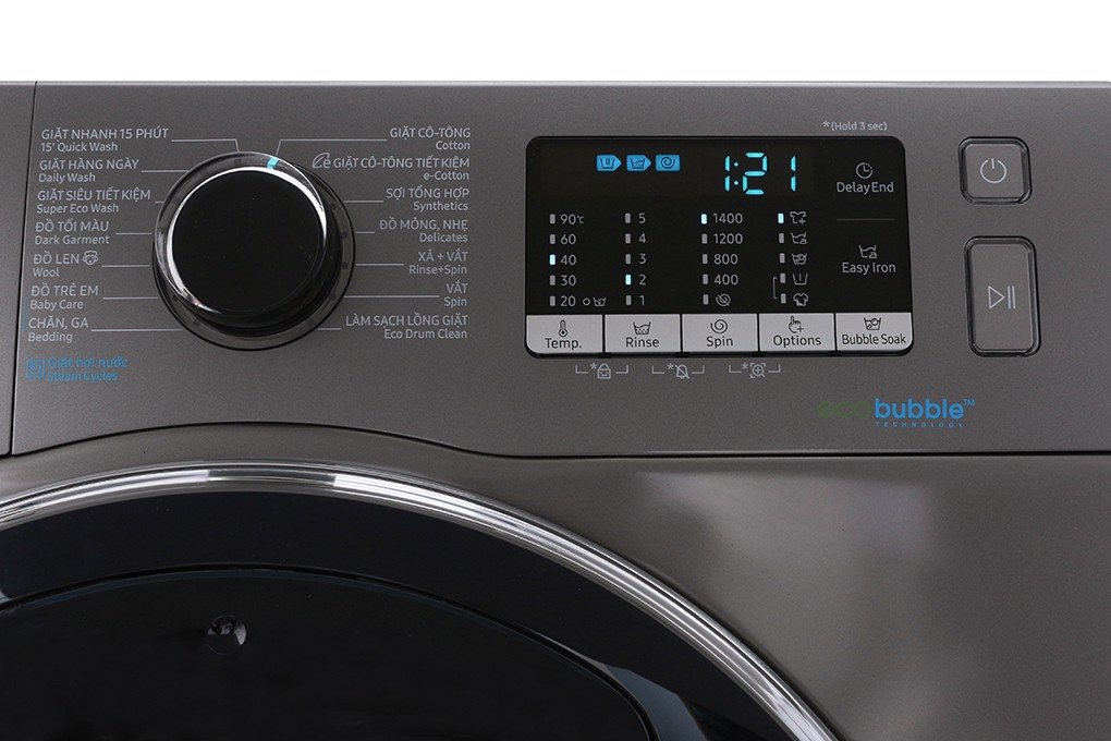 Máy giặt 9 Kg Samsung Addwash WW90K54E0UX/SV hơi nước