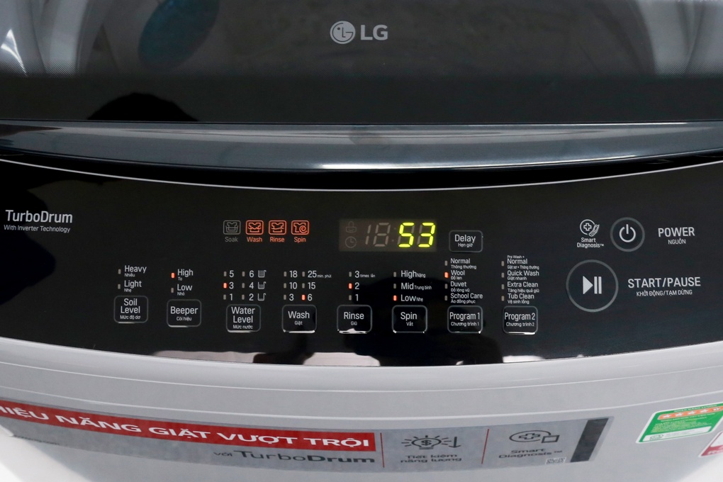 Máy giặt LG lồng đứng 9.5kg T2395VS2M Smart Inverter