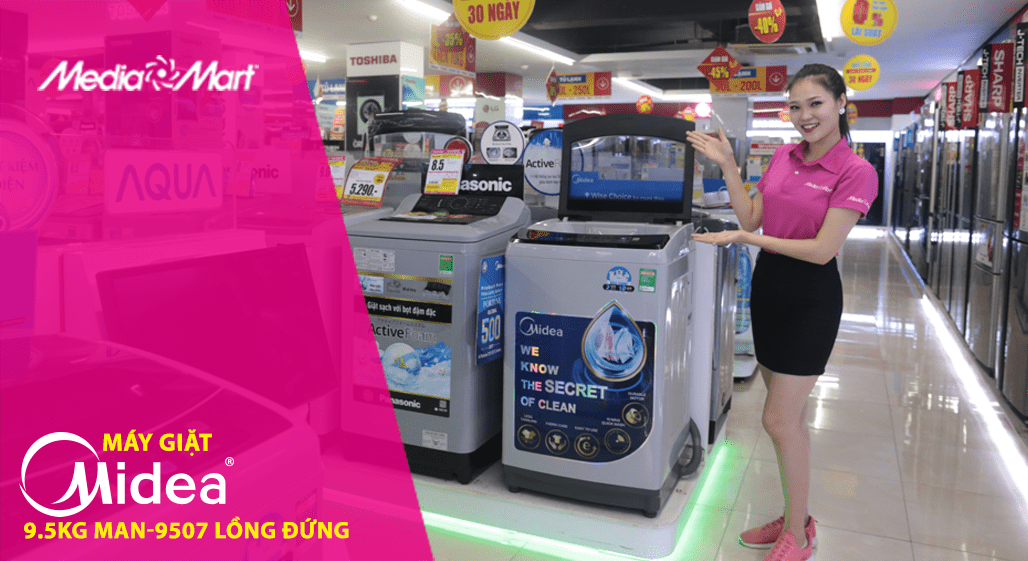 Máy giặt 9.5Kg Midea MAN-9507 lồng đứng