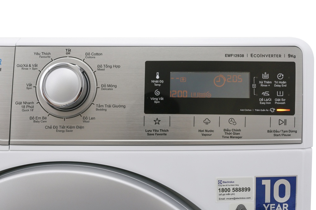 Máy giặt 9Kg Electrolux EWF12938 Inverter