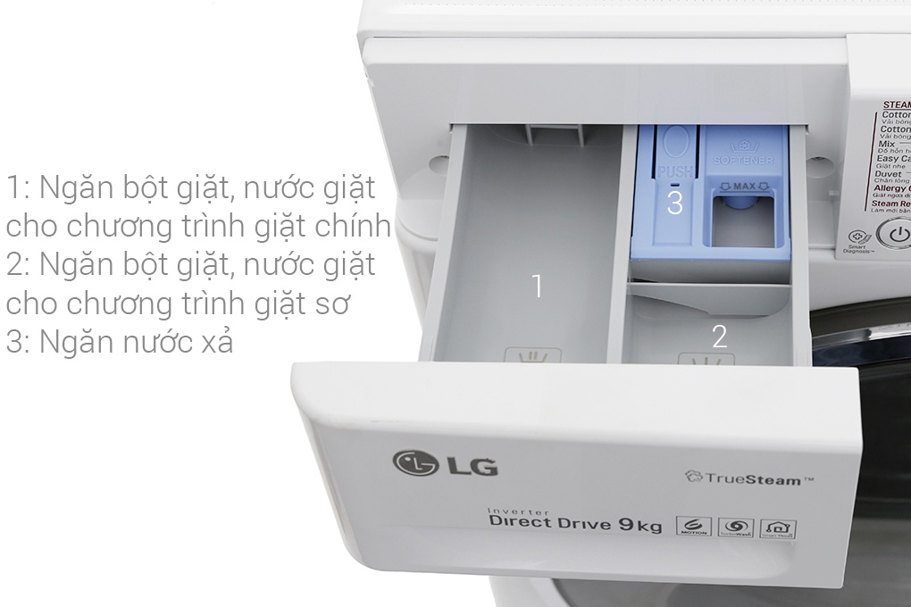 Máy giặt LG lồng ngang 9kg FC1409S2W Inverter Direct Drive
