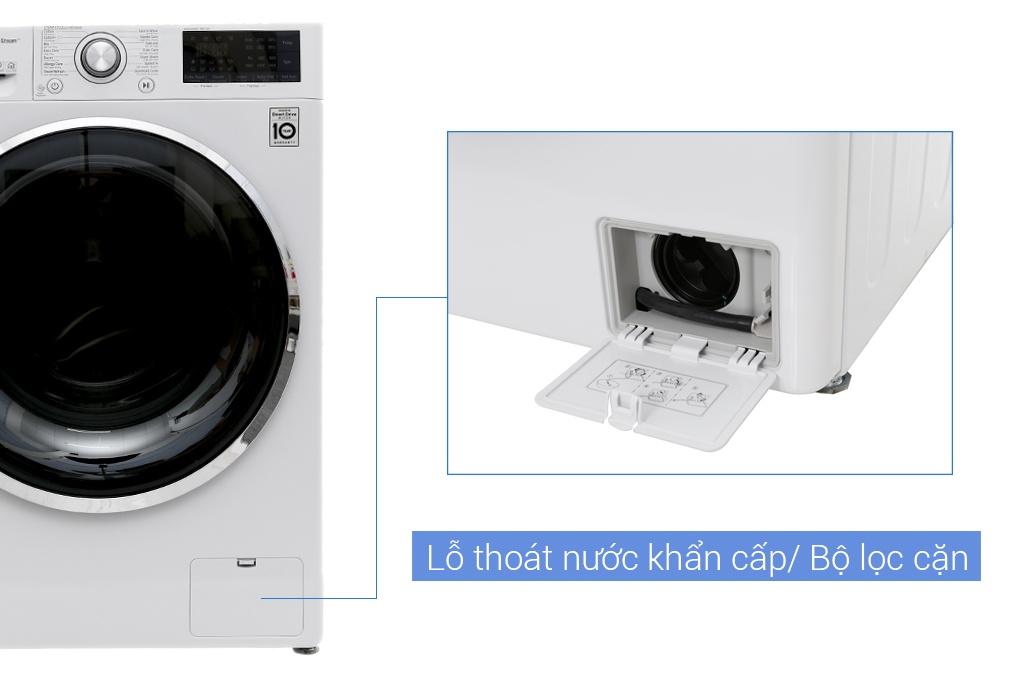 Máy giặt LG lồng ngang 9kg FC1409S2W Inverter Direct Drive