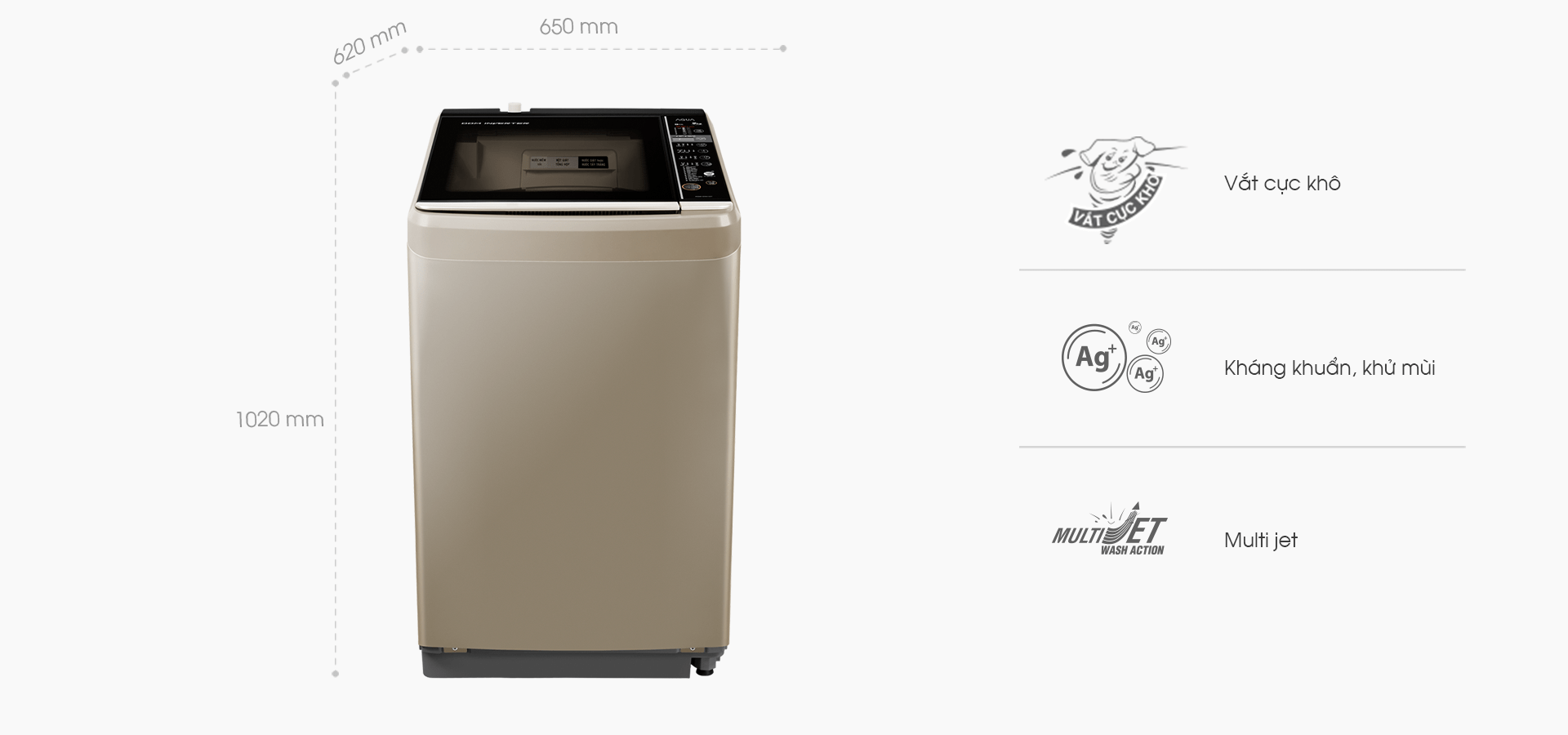 Máy giặt AQUA 10kg AQW-DR100ET.N