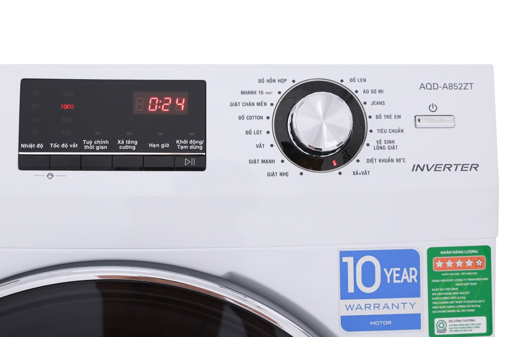 Máy giặt AQUA 8.5KG AQD-A852ZT lồng ngang