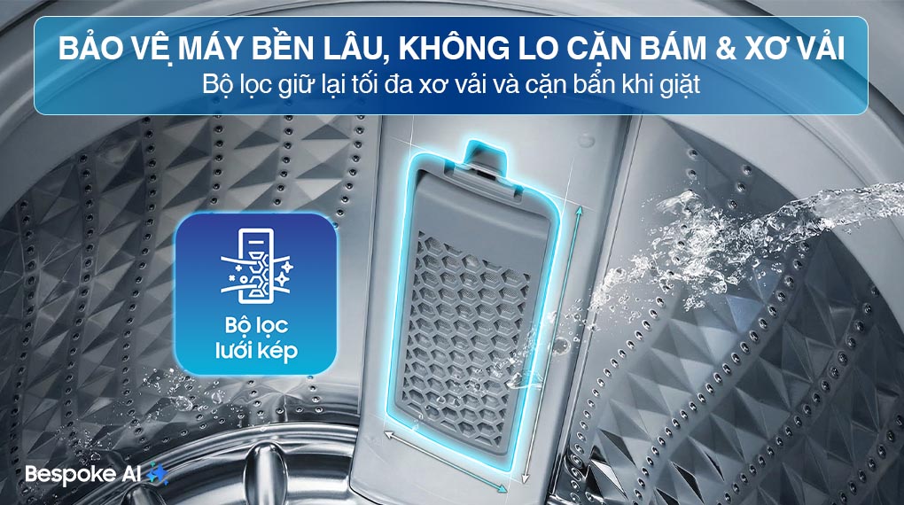 Máy giặt Bespoke Samsung Ecobubble Inverter 15Kg WA80F15B6BSV