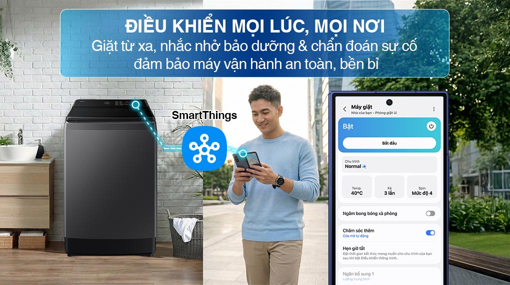 Máy giặt Bespoke Samsung Ecobubble Inverter 15Kg WA80F15S5CSV