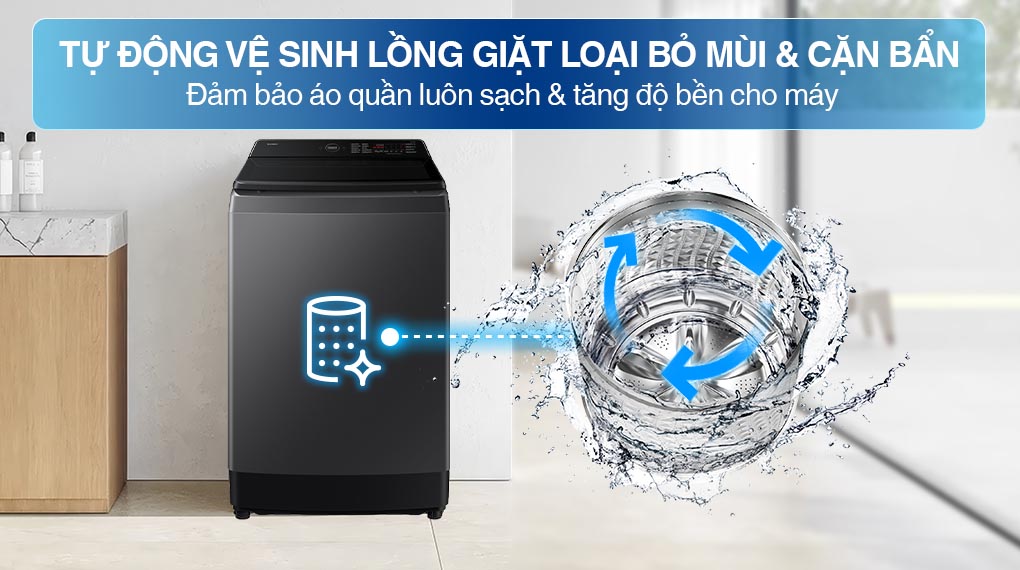 Máy giặt Bespoke Samsung Ecobubble Inverter 15Kg WA80F15S5CSV