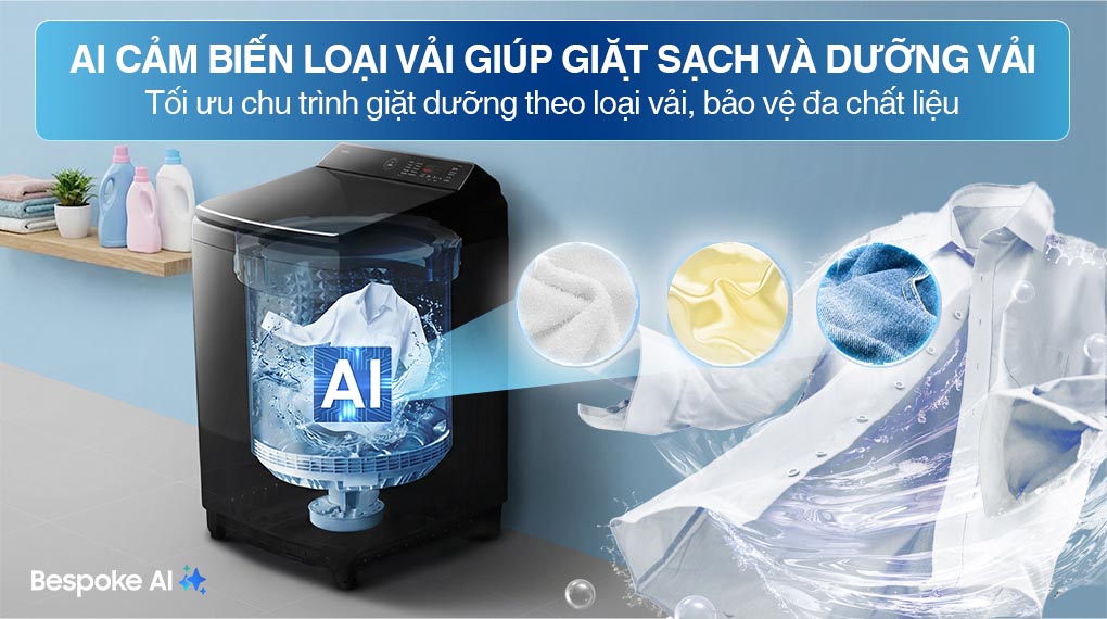 Máy giặt Bespoke Samsung Ecobubble Inverter 15Kg WA80F15S5CSV