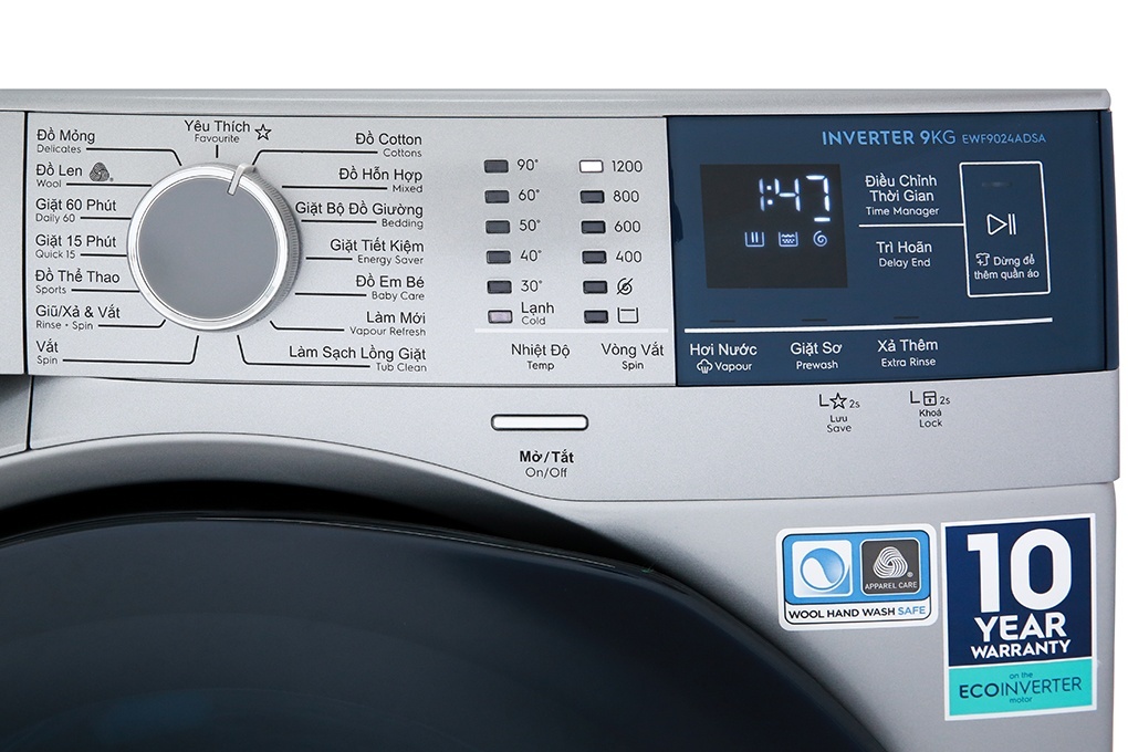 Máy giặt 9Kg Inveter Electrolux EWF9024ADSA