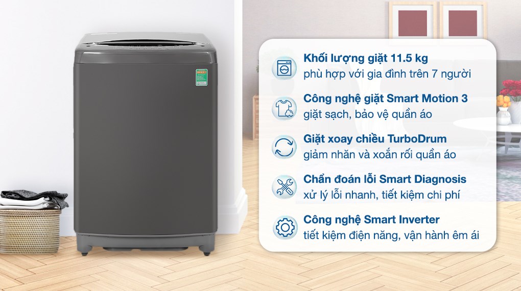 Máy giặt LG Inverter 11,5Kg T2351VSAB