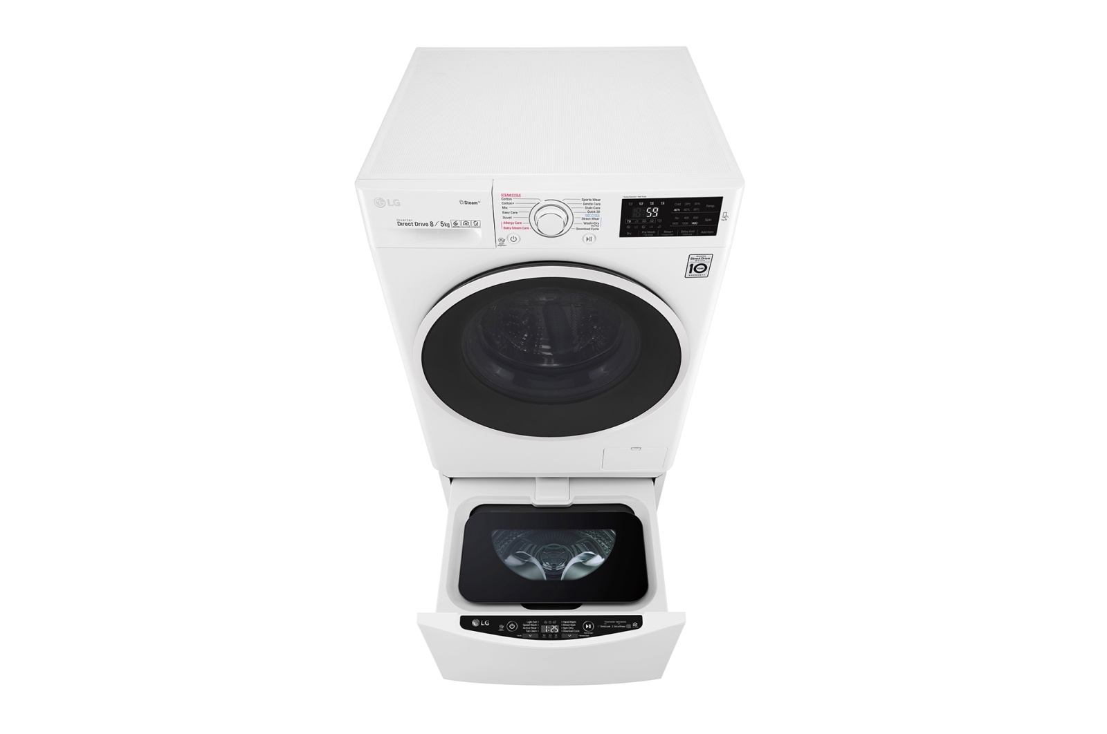 Máy giặt lồng đôi LG Twin Wash Giặt 8.5Kg+2Kg/sấy 5Kg (FC1408D4W& TG2402NTWW)
